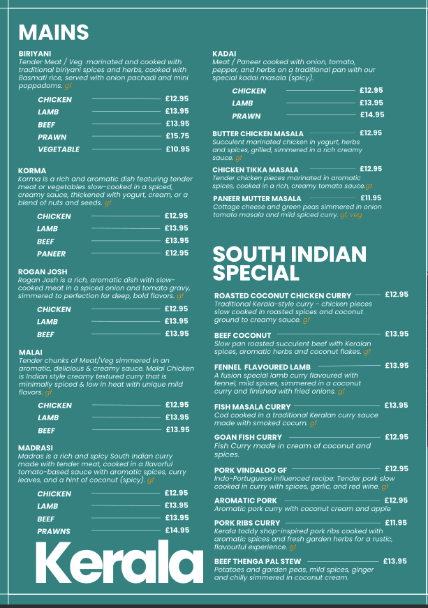 Fusion Clan Warwick Dine In Menu